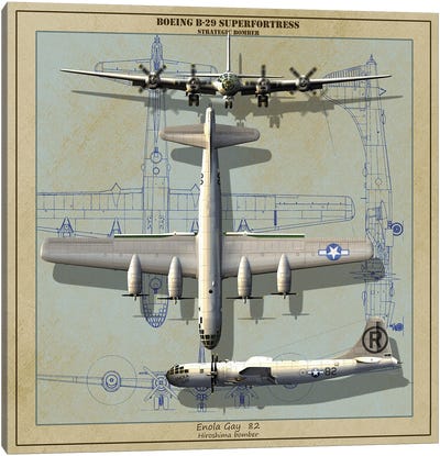 B-29 Superfortress Strategic Bomber Of World War II Canvas Art Print - Military Aircraft Art