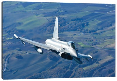 Italian Air Force F-2000A Flying Over Southern Italy During Exercise Falcon Strike 2022 Canvas Art Print