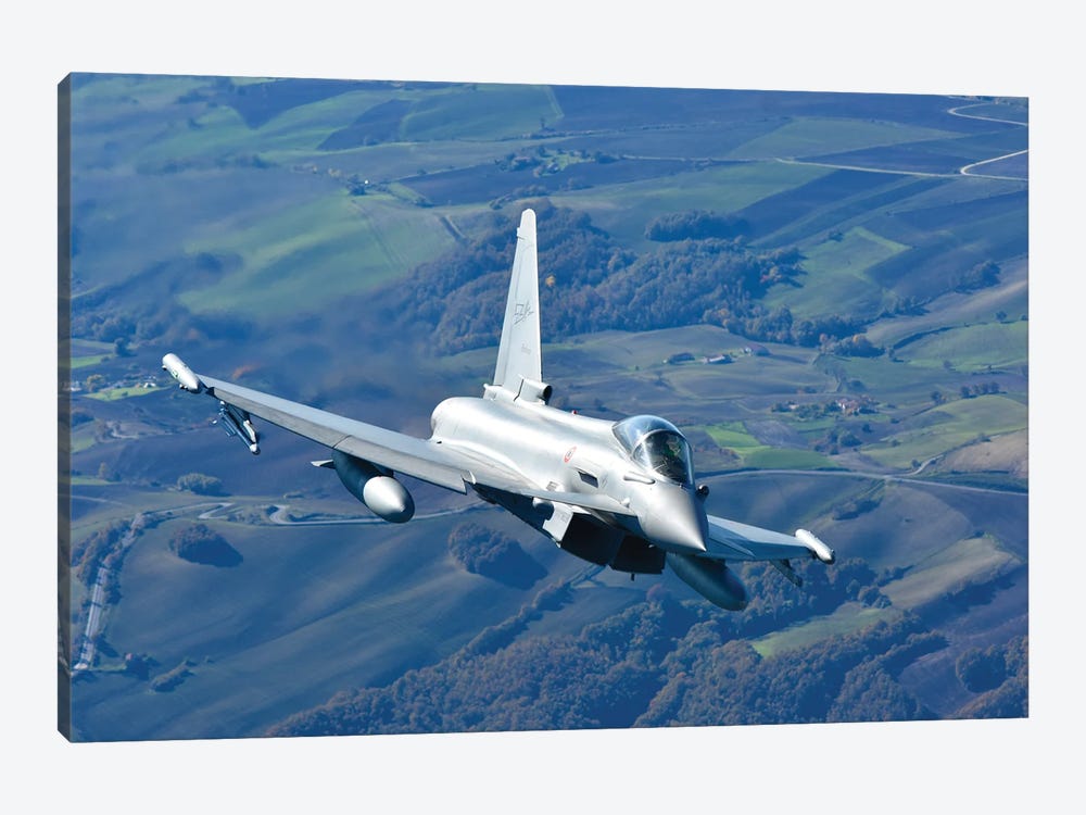 Italian Air Force F-2000A Flying Over Southern Italy During Exercise Falcon Strike 2022 by Riccardo Niccoli 1-piece Canvas Art