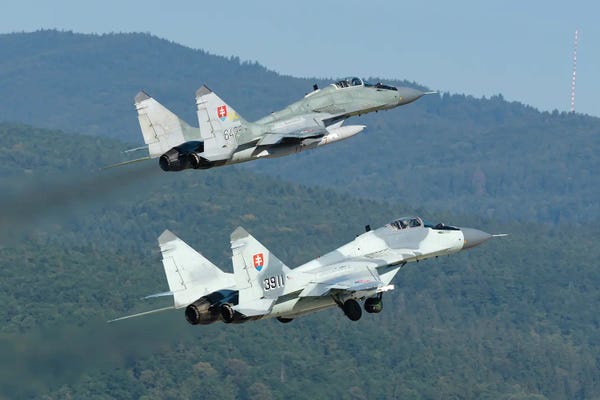 A Pair Of Slovak Air Force Mig-29As Scrambling For Quick Reaction Alert Mission