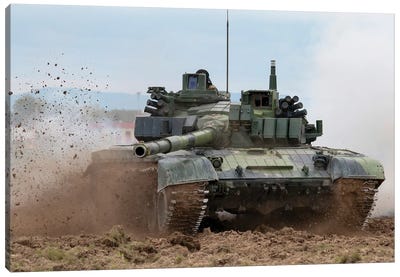 Czech Army T-72M4 Main Battle Tank Canvas Art Print - Military Vehicle Art