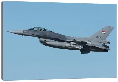 Iraqi Air Force F-16Iq Taking Off Canvas Art Print - Jordy Blue