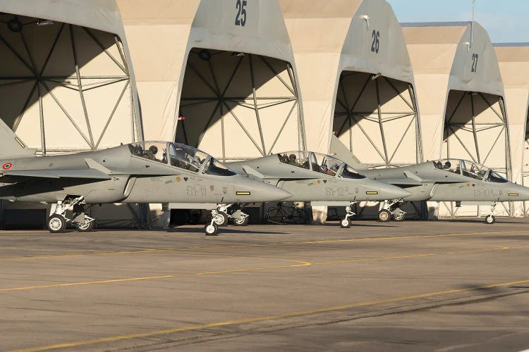 Italian Air Force T-346S At Lecce-Galatina Air Base, Italy by Simone Marcato wall art