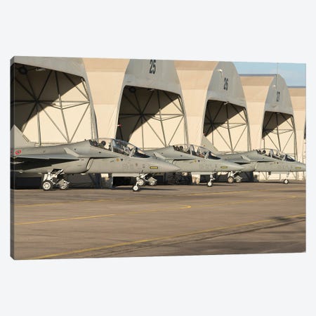 Italian Air Force T-346S At Lecce-Galatina Air Base, Italy Canvas Print #TRK4120} by Simone Marcato Art Print