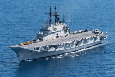 Italian Navy Light Aircraft Carrier Giuseppe Garibaldi by Simone Marcato canvas print