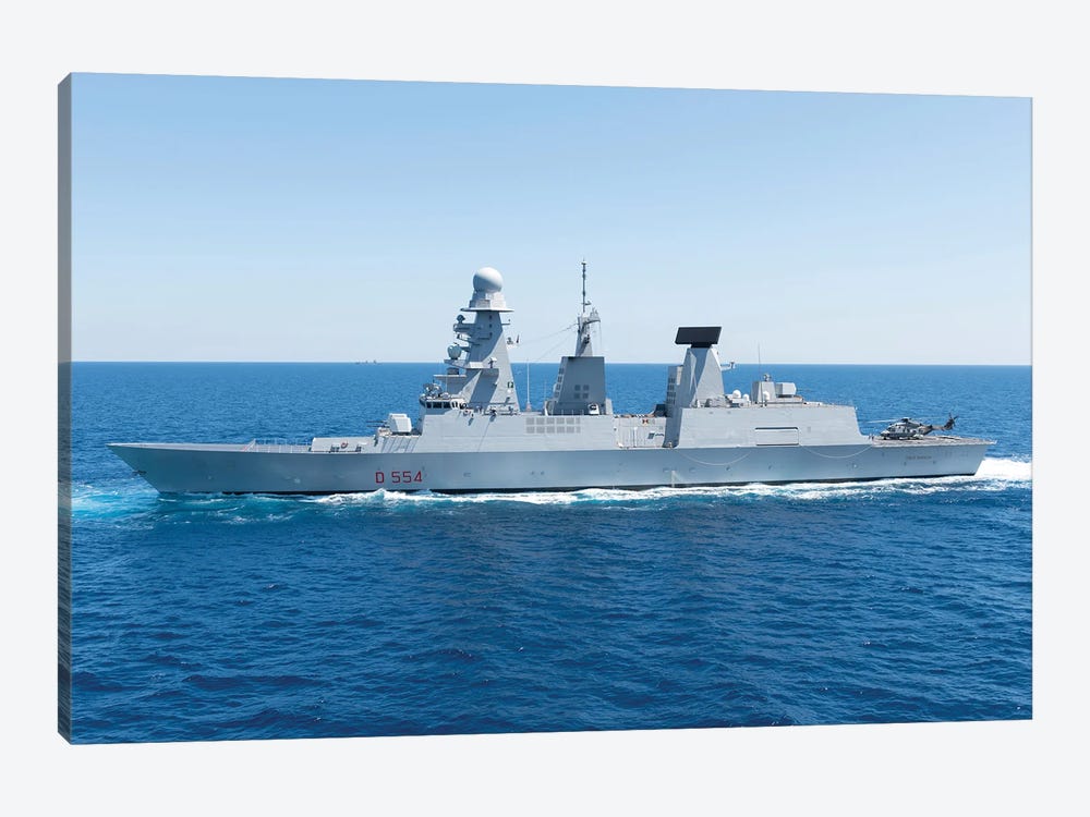 Port Side View Of Italian Navy Destroyer Caio Duilio by Simone Marcato 1-piece Canvas Art