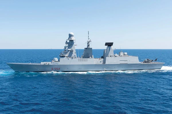 Simone Marcato: Port Side View Of Italian Navy Destroyer Caio Duilio by Simone Marcato