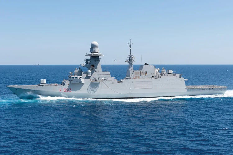 Port Side View Of Italian Navy Frigate Carabiniere