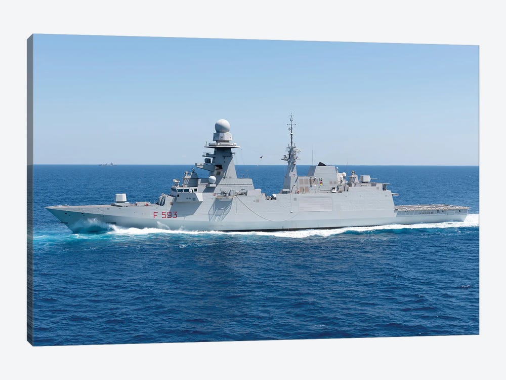 Port Side View Of Italian Navy Frigate Carabiniere by Simone Marcato 1-piece Canvas Print