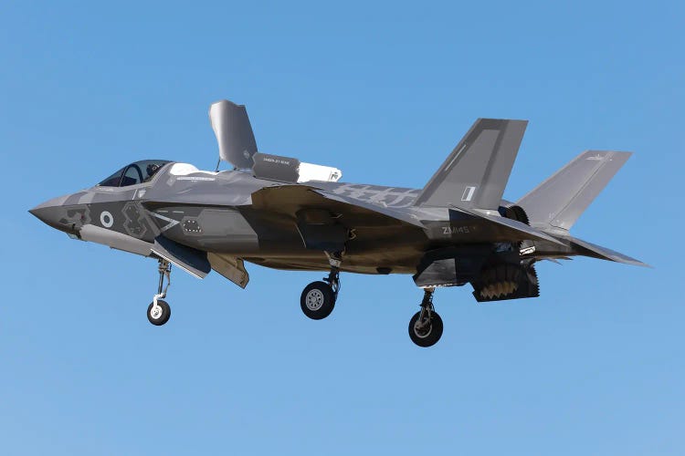 Royal Air Force F-35B Performs A Vertical Landing by Simone Marcato wall art