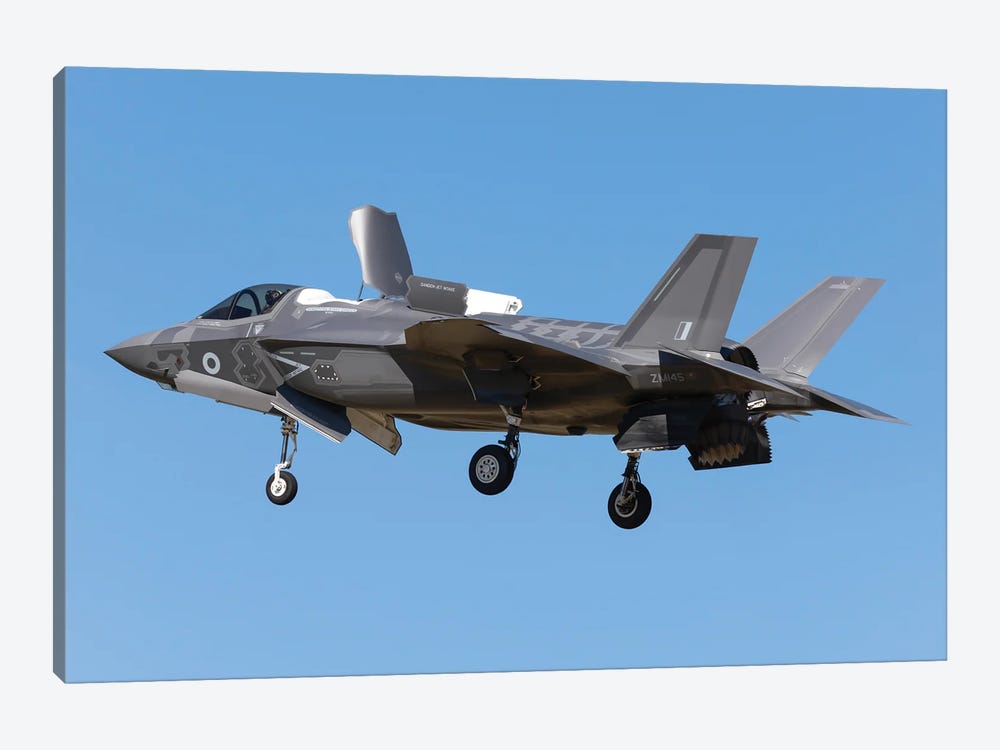 Royal Air Force F-35B Performs A Vertical Landing by Simone Marcato 1-piece Canvas Print