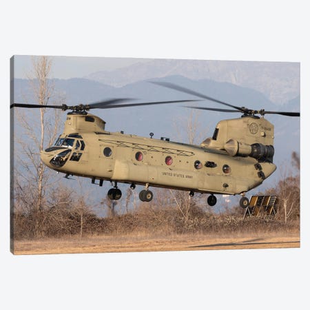 United States Army Ch-47F During A Deployment In Italy Canvas Print #TRK4128} by Simone Marcato Canvas Art Print