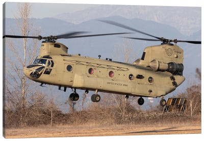 United States Army Ch-47F During A Deployment In Italy Canvas Art Print - Military Aircraft Art