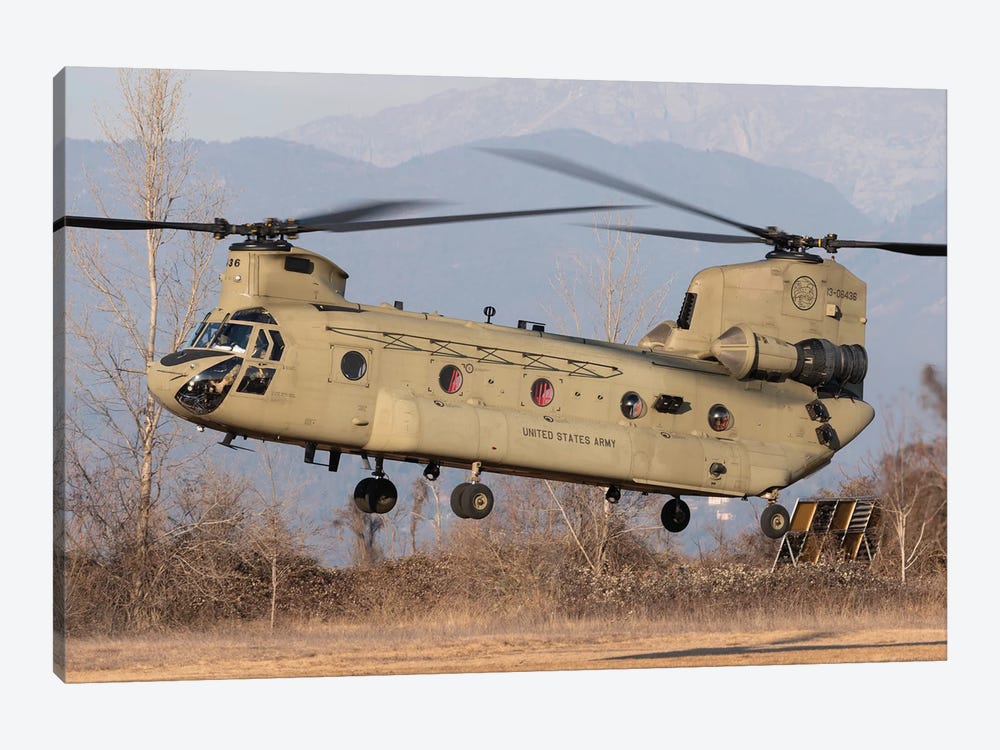 United States Army Ch-47F During A Deployment In Italy by Simone Marcato 1-piece Canvas Wall Art
