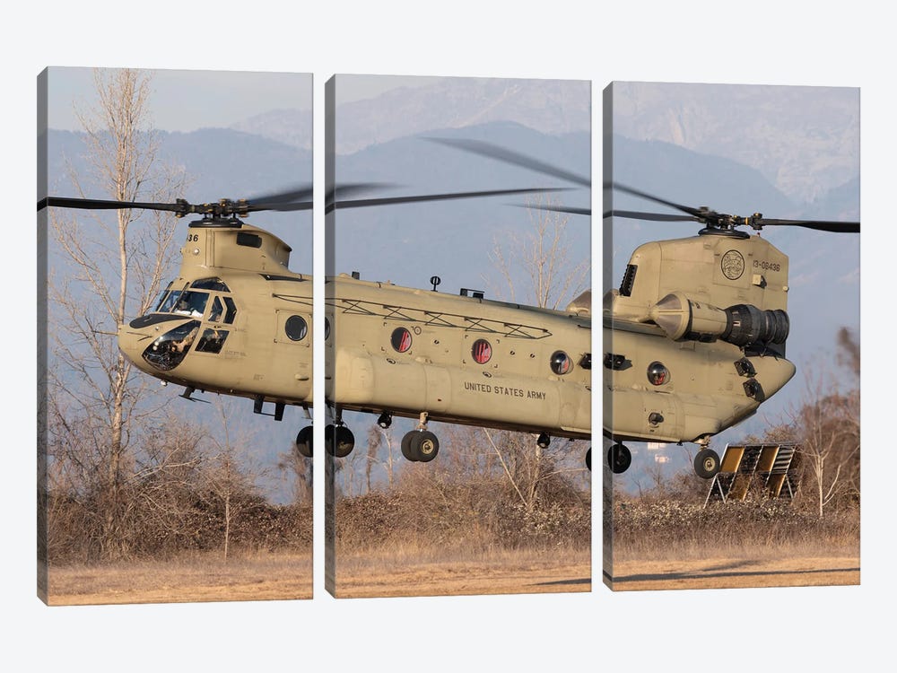 United States Army Ch-47F During A Deployment In Italy by Simone Marcato 3-piece Canvas Art
