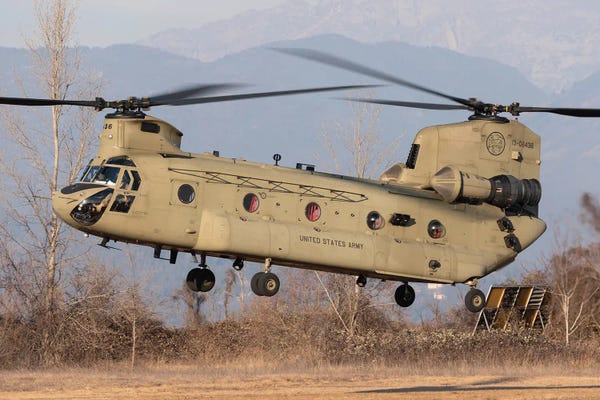 United States Army Ch-47F During A Deployment In Italy