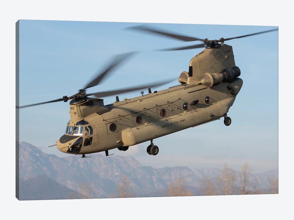 United States Army Ch-47F Helicopter by Simone Marcato 1-piece Canvas Art Print