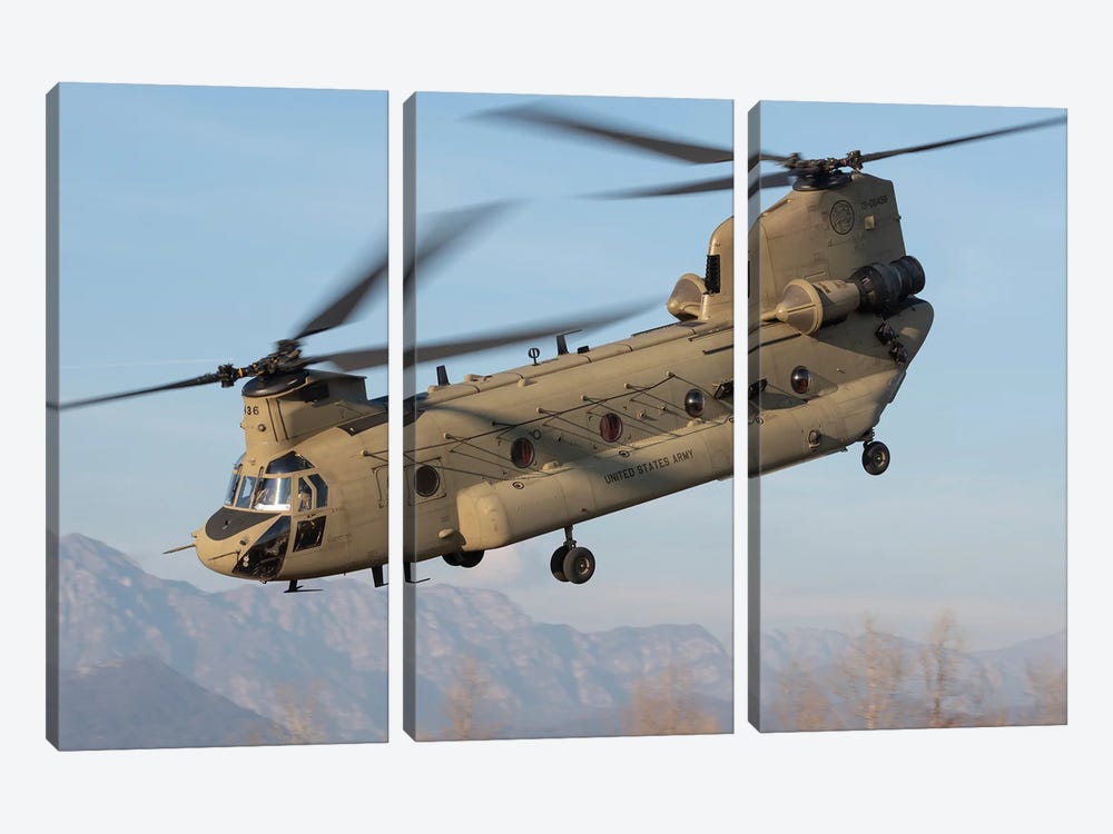 United States Army Ch-47F Helicopter by Simone Marcato 3-piece Art Print