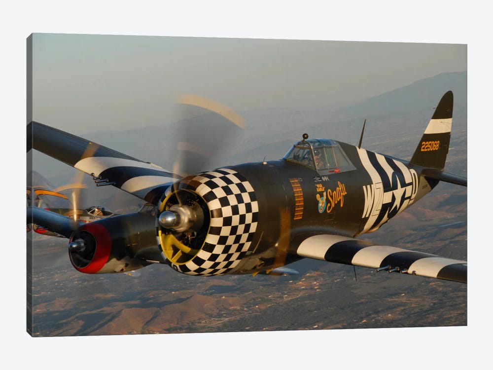 P-47 Thunderbolts Flying Over Chino, California I by Phil Wallick 1-piece Canvas Art Print