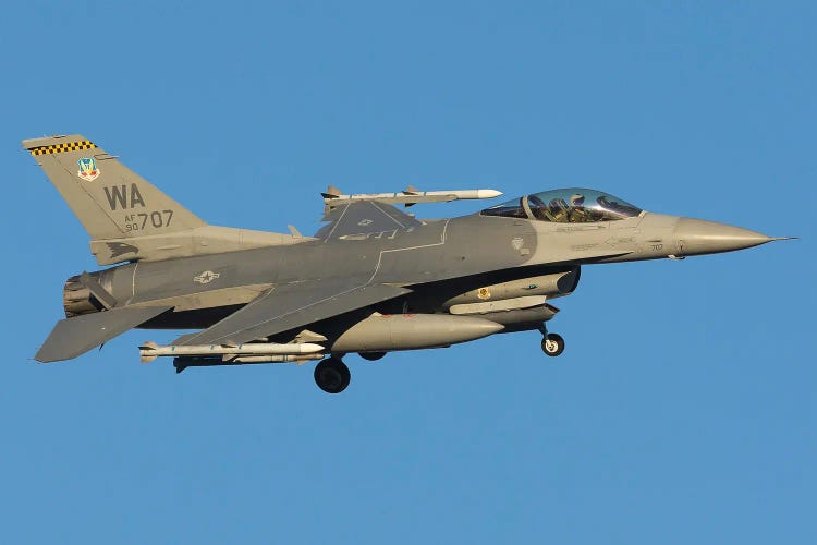 Us Air Force F-16C On Short Final At Nellis Air Force Base, Nevada by Simone Marcato wall art