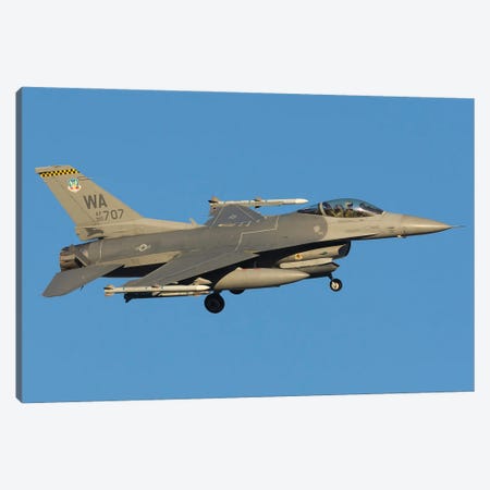 Us Air Force F-16C On Short Final At Nellis Air Force Base, Nevada Canvas Print #TRK4131} by Simone Marcato Canvas Artwork