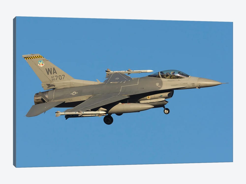 Us Air Force F-16C On Short Final At Nellis Air Force Base, Nevada by Simone Marcato 1-piece Canvas Art