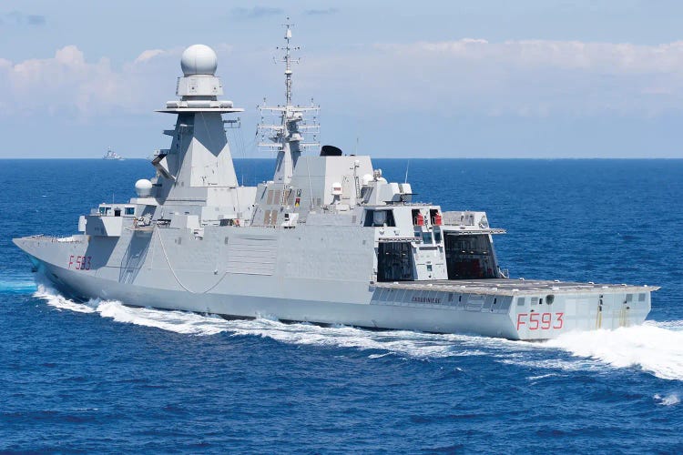 View Of The Stern Of Italian Navy Frigate Carabiniere