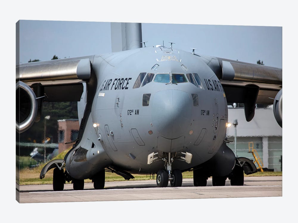 Air National Guard C-17 Transport Plane During Exercise Air Defender 2023 In Wunstorf, Germany by Timm Ziegenthaler 1-piece Art Print