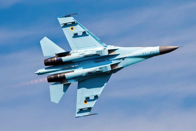 Ukrainian Air Force Sukhoi Su-27 Flanker In Flight, Hradec Kralove, Czech Republic