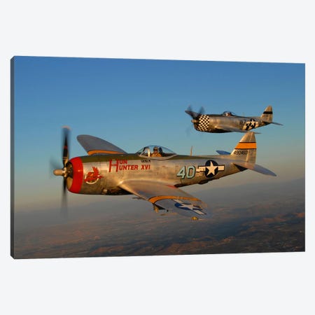 P-47 Thunderbolts Flying Over Chino, California II Canvas Print #TRK413} by Phil Wallick Canvas Artwork