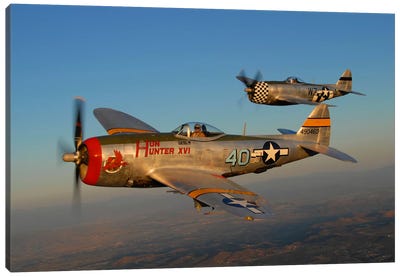 P-47 Thunderbolts Flying Over Chino, California II Canvas Art Print