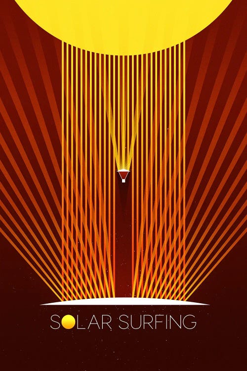 Space Poster Depicting Solar Surfing by Stocktrek Images wall art