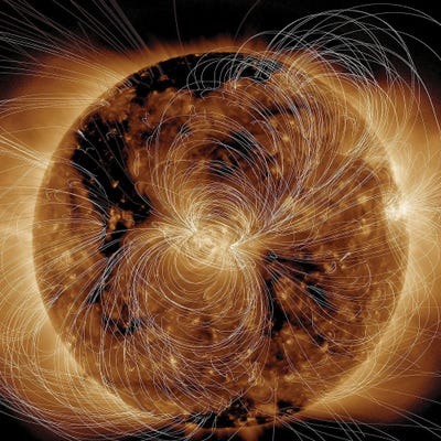 View Of The Sun's Magnetic Field - August 10, 2018 by Stocktrek Images canvas print