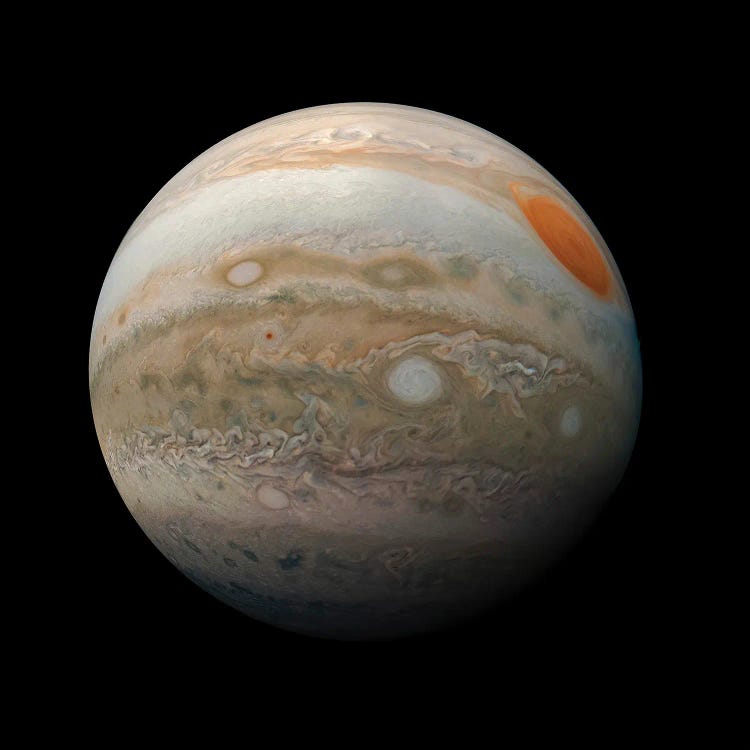 Jupiter's Great Red Spot And Turbulent Southern Hemisphere