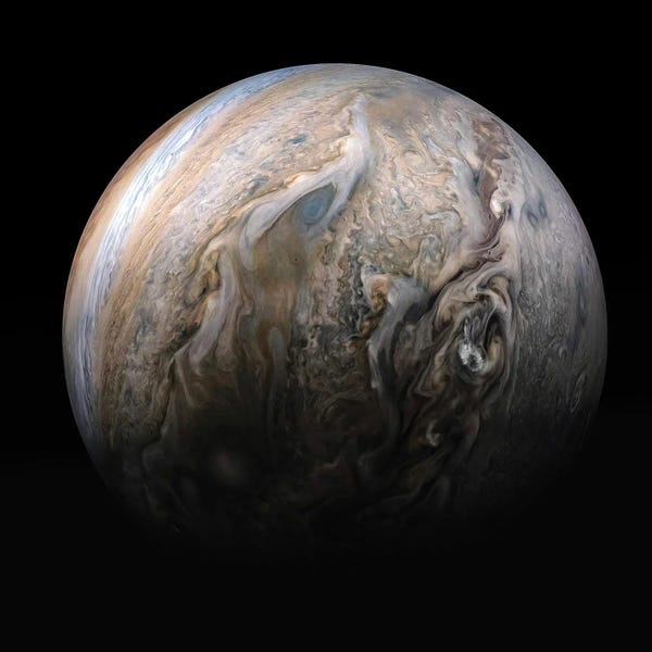 View Of Jupiter's Stormy Northern Hemisphere