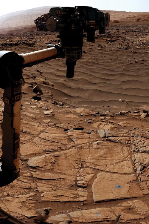 Scene On Mars Around A Drill Hole Named Edinburgh, Captured By The Curiosity Mars Rover