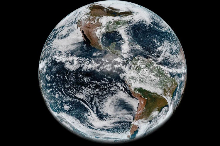 Satellite View Of The Western Hemisphere On Planet Earth