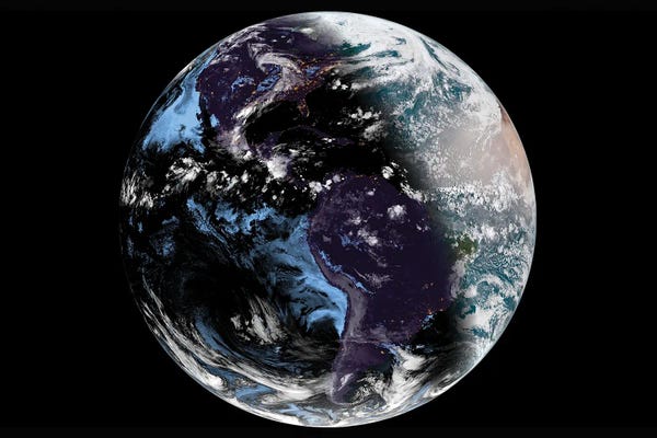 Astronomy & Space Collection: Full Earth Showing The Pattern Of Earth's Illumination By The Sun Just Before The Summer Solstice by Stocktrek Images