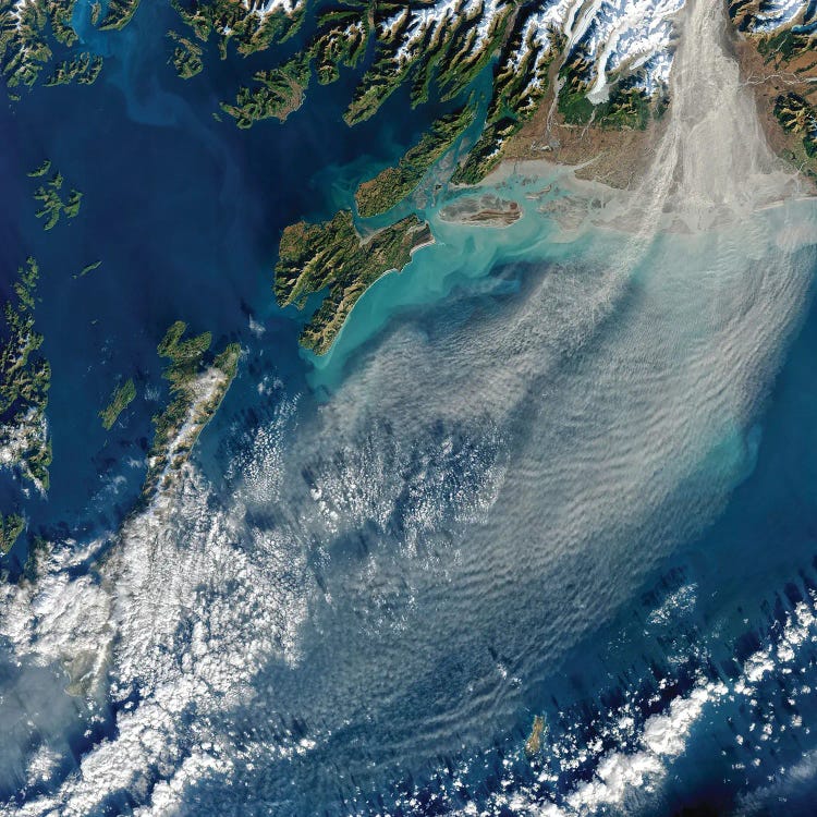 Satellite View Of Dust Clouds That Streamed Over The Gulf Of Alaska In Autumn 2020