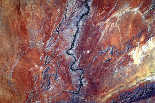 Stocktrek Images: View From Space Of Sand Dunes, Ancient Rocks And The Orange River In The Kalahari Desert, Africa by Stocktrek Images