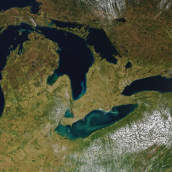 Astronomy & Space Collection: Natural-Color Satellite View Of The Great Lakes - May 12, 2021 by Stocktrek Images