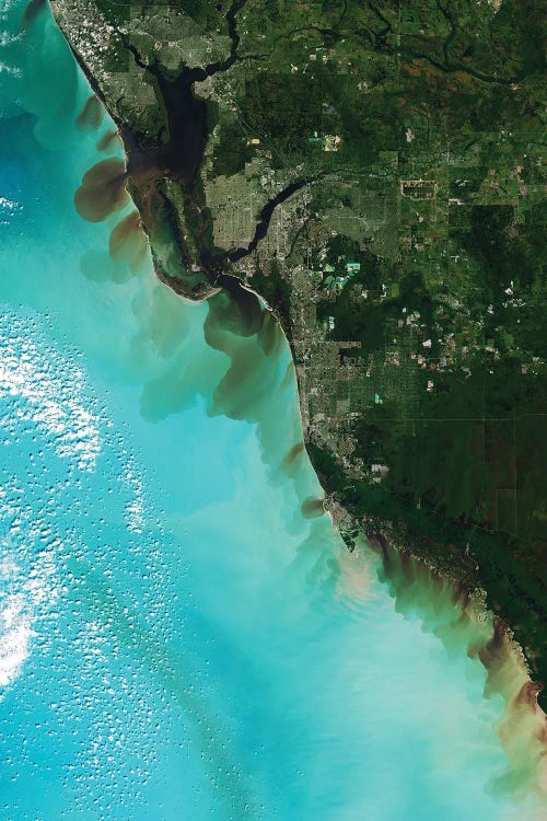A Detailed View Of The Coastline Near Fort Myers, Florida - September 30, 2022