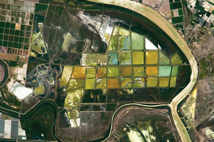 View From Space Of A Section Of Isla Mayor In Southwestern Spain