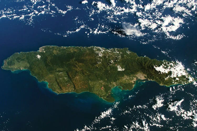 View From Space Of The Island Of Jamaica