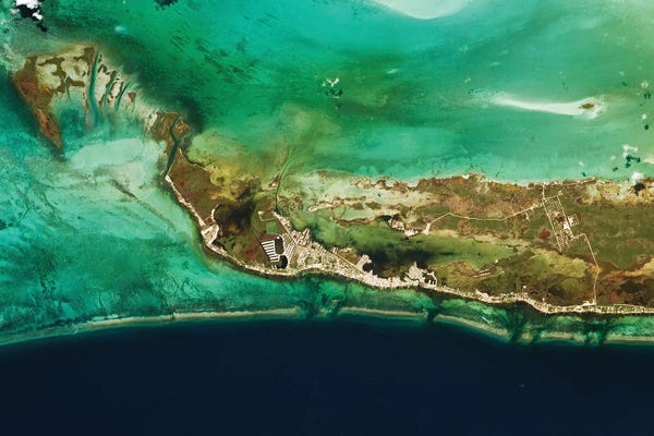 Astronomy & Space Collection: Ambergris Cay, Belize, Photographed From The International Space Station by Stocktrek Images