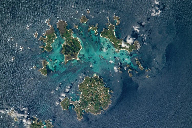 View From Space Of The Isles Of Scilly In The Celtic Sea