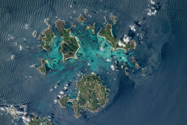Stocktrek Images: View From Space Of The Isles Of Scilly In The Celtic Sea by Stocktrek Images