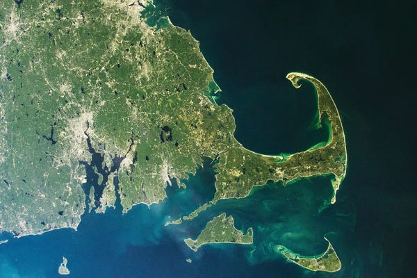 Astronomy & Space Collection: View From Space Of Plymouth, Massachusetts by Stocktrek Images