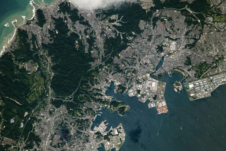 View From Space Of The Northern Section Of Japan's Miura Peninsula