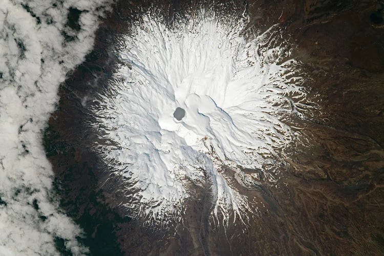 Nadir View From Space Of Mount Ruapehu On The North Island Of New Zealand